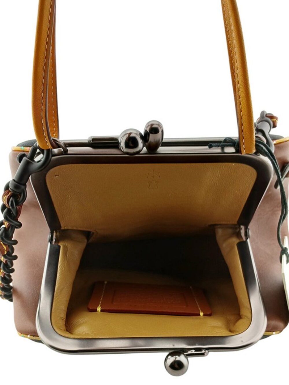 COACH 1941 Kisslock Frame Bag in Coach Link Glovetanned Leather MSRP $695.00 - Picture 6 of 10